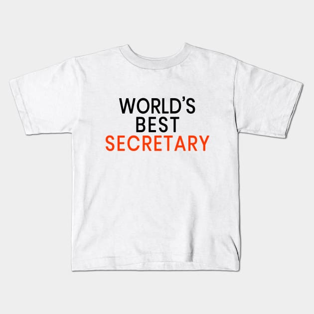 World's Best Secretary Kids T-Shirt by mounteencom